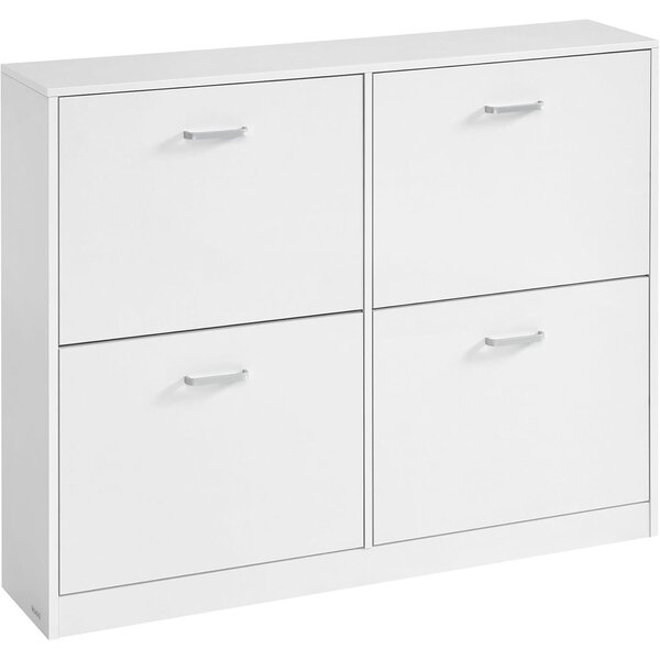 Ormar za cipele s 4 ladice, 24 x 105,5 x 82,7 cm, bijele boje | VASAGLE