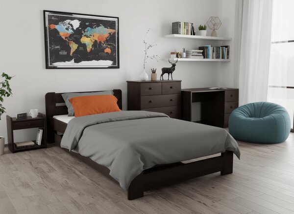 Krevet Laura 90 x 200 cm, orah Podnica: Sa podnicom od letvi, Madrac: Madrac Deluxe 10 cm
