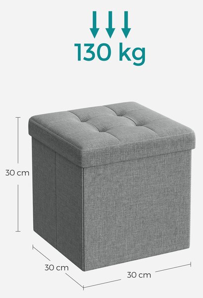 Tabure s pohrambenim prostorom OTTOMAN 30x30 cm, sivi