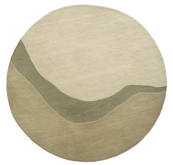 Vuneni Tepih Figari Khaki Round