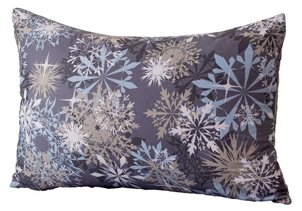 Jastučnica od mikrovlakana SNOWFLAKE 50x70 cm, modro-siva