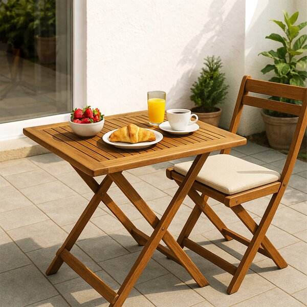 Sklopivi vrtni stol od masivnog drva akacije - 70 x 70 cm