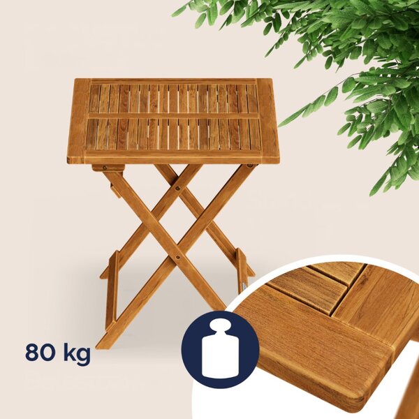Sklopivi vrtni stol od masivnog drva akacije - 70 x 70 cm
