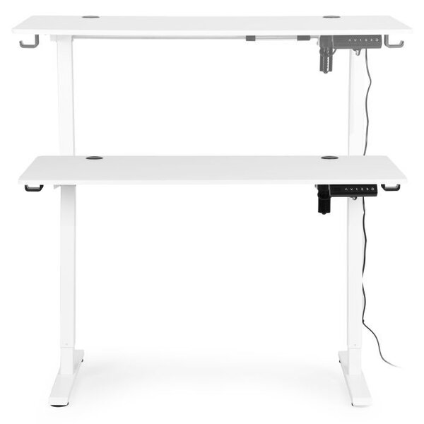 Električni radni stol s podesivim visinom i bijelim nogama - 120 x 60 cm