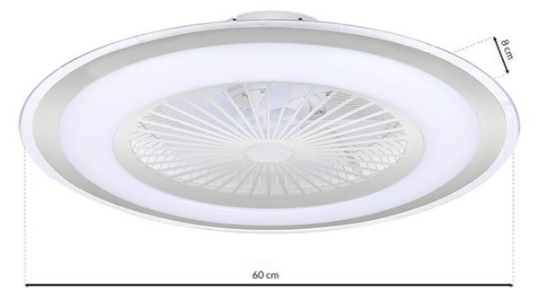 ZONDA SILVER 48W LED stropna svjetiljka s ventilatorom