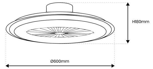 ZONDA WHITE 48W LED stropna svjetiljka s ventilatorom