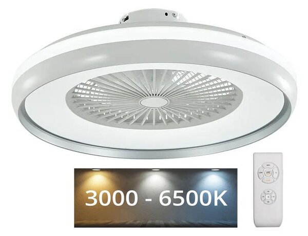LED Stropna svjetiljka s ventilatorom LED/45W/230V 3000/4000/6500K siva