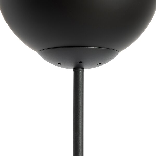 Retro podna lampa crna s prozirnim staklom - Eclipse