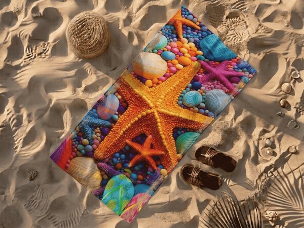 Brzosušeći plažni ručnik COLOR SEA šareni 70 x 140 cm, 100% mikrovlakana