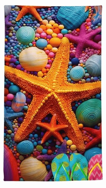 Brzosušeći plažni ručnik COLOR SEA šareni 70 x 140 cm, 100% mikrovlakana