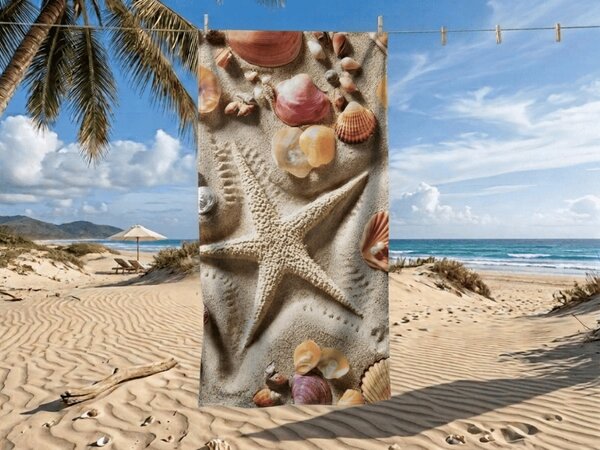 Brzosušeći plažni ručnik OCEAN SAND šareni 70 x 140 cm, 100% mikrovlakana