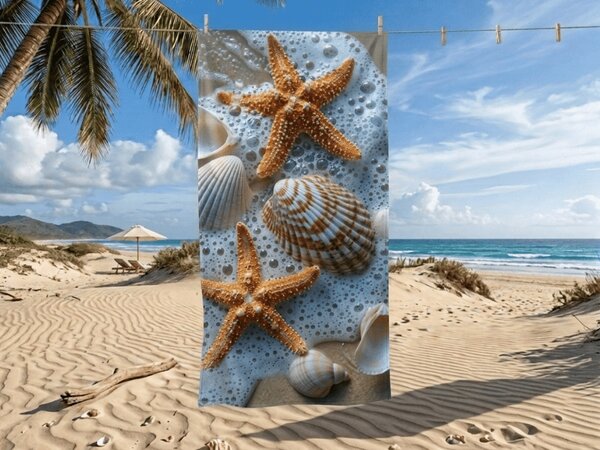 Brzosušeći ručnik za plažu SEA STARS šareni 70 x 140 cm, 100% mikrovlakana