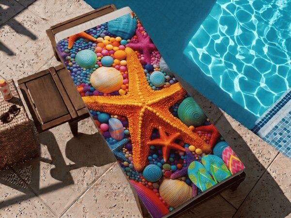 Brzosušeći plažni ručnik COLOR SEA šareni 70 x 140 cm, 100% mikrovlakana
