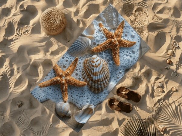 Brzosušeći ručnik za plažu SEA STARS šareni 70 x 140 cm, 100% mikrovlakana