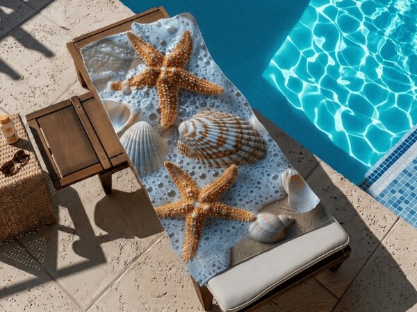 Brzosušeći ručnik za plažu SEA STARS šareni 70 x 140 cm, 100% mikrovlakana