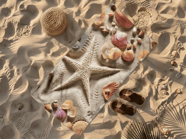 Brzosušeći plažni ručnik OCEAN SAND šareni 70 x 140 cm, 100% mikrovlakana