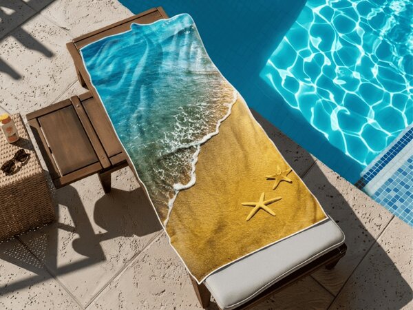 Brzo sušeći plažni ručnik SUNNY BEACH šareni 70 x 140 cm, 100% mikrovlakana