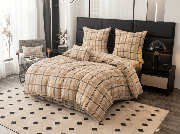 Posteljina mikropliš PLAID krem boje Dimenzije posteljine: 70 x 90 cm | 140 x 200 cm