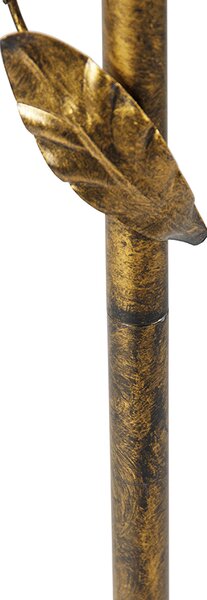 Podna svjetiljka zlatna s crnim sjenilom i zlatnom unutrašnjosti 50 cm - Linden