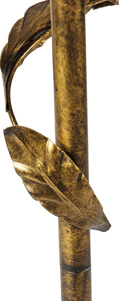Podna svjetiljka zlatna s crnim sjenilom i zlatnom unutrašnjosti 50 cm - Linden