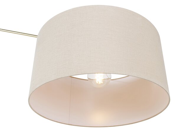Podna lampa zlatna sa svijetlosmeđim sjenilom 50 cm podesivo - Editor