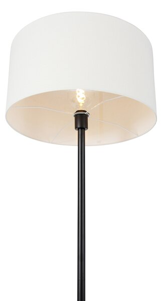 Podna lampa crna s abažurom bijela 50 cm - Simplo