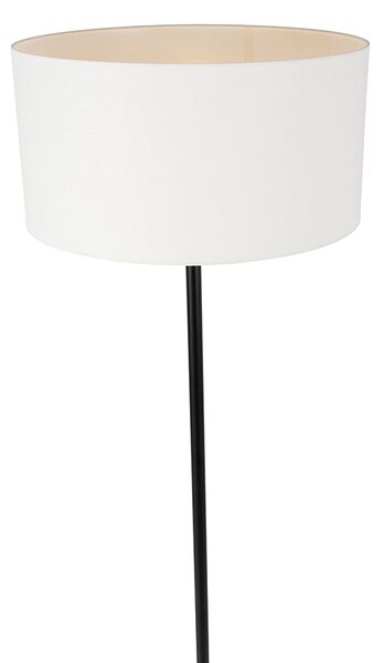 Podna lampa crna s abažurom bijela 50 cm - Simplo