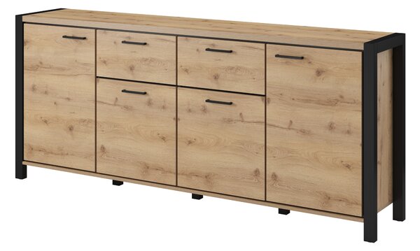 Komoda Armin Typ 25 (hrast taurus + mat crna)