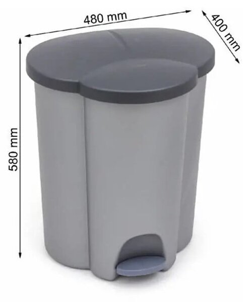 Plastična kanta za razvrstani otpads pedalom 17+17+6 l Trio - Curver
