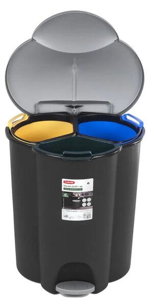 Plastična kanta za razvrstani otpads pedalom 17+17+6 l Trio - Curver