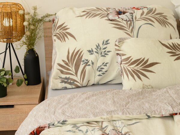 Obostrana posteljina DUO SENSE SANDORA krem + jastučnica 40x50 cm BESPLATNO Dimenzije posteljine: 70 x 90 cm | 140 x 200 cm