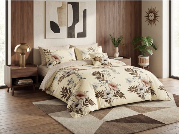 Obostrana posteljina DUO SENSE SANDORA krem + jastučnica 40x50 cm BESPLATNO Dimenzije posteljine: 70 x 90 cm | 140 x 200 cm
