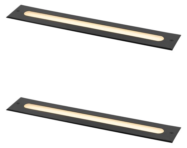 Set od 2 moderne podne svjetiljke crne 50 cm uklj. LED IP65 - Eline