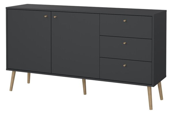 Antracitno siva niska komoda 149x82 cm Bodo – Tvilum