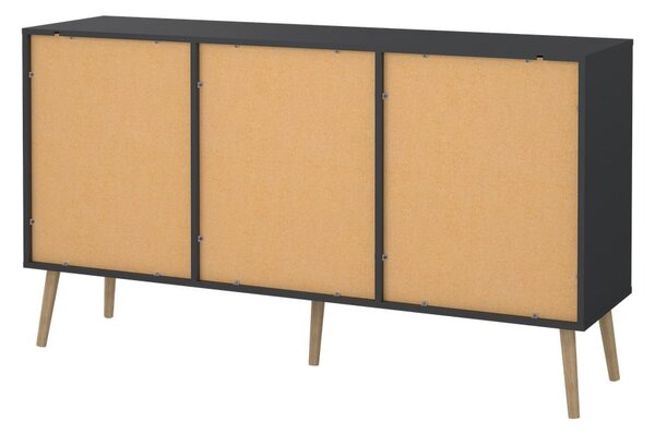 Antracitno siva niska komoda 149x82 cm Bodo – Tvilum
