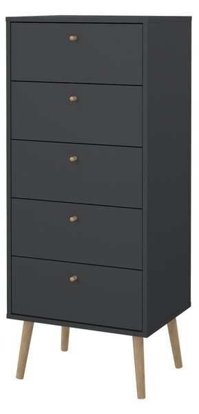 Antracitno siva visoka komoda 50x120 cm Bodo – Tvilum