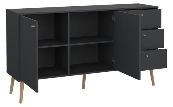 Antracitno siva niska komoda 149x82 cm Bodo – Tvilum