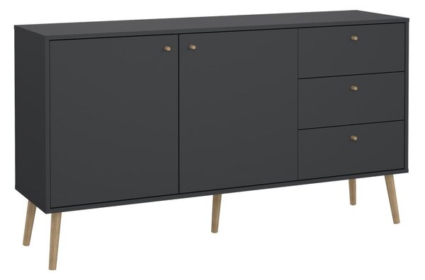 Antracitno siva niska komoda 149x82 cm Bodo – Tvilum