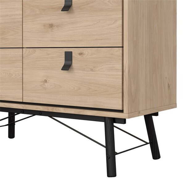 Niska komoda u dekoru hrasta u prirodnoj boji 102x99 cm Ry – Tvilum