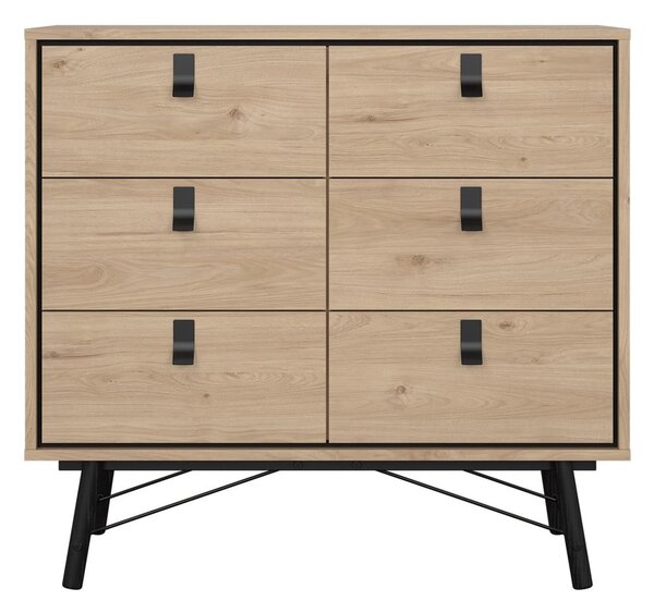 Niska komoda u dekoru hrasta u prirodnoj boji 102x99 cm Ry – Tvilum