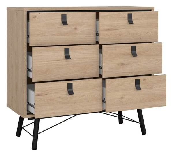 Niska komoda u dekoru hrasta u prirodnoj boji 102x99 cm Ry – Tvilum