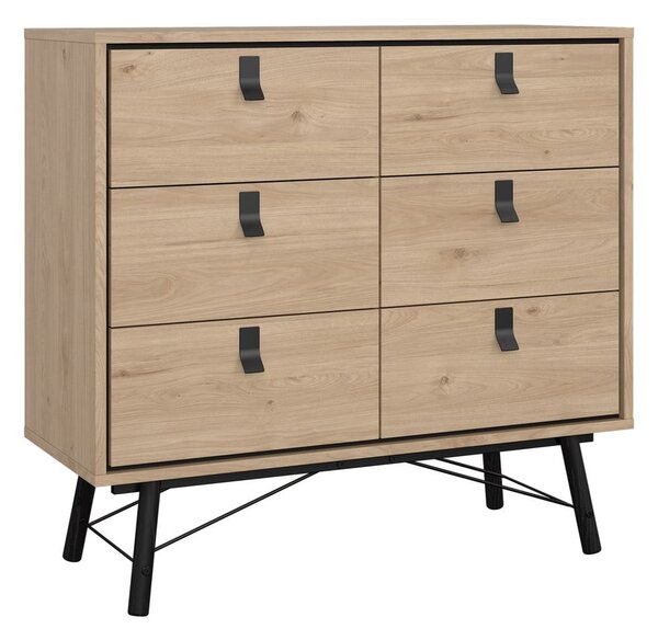 Niska komoda u dekoru hrasta u prirodnoj boji 102x99 cm Ry – Tvilum