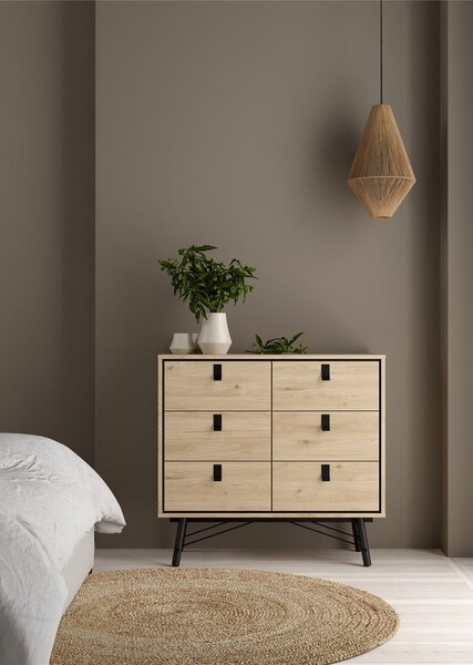 Niska komoda u dekoru hrasta u prirodnoj boji 102x99 cm Ry – Tvilum