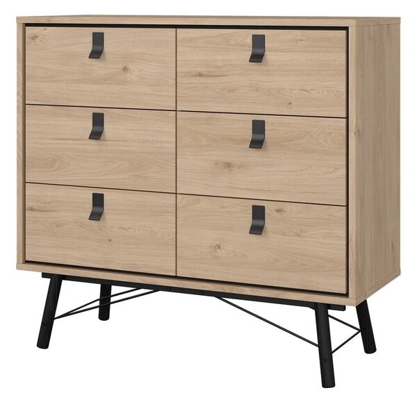 Niska komoda u dekoru hrasta u prirodnoj boji 102x99 cm Ry – Tvilum