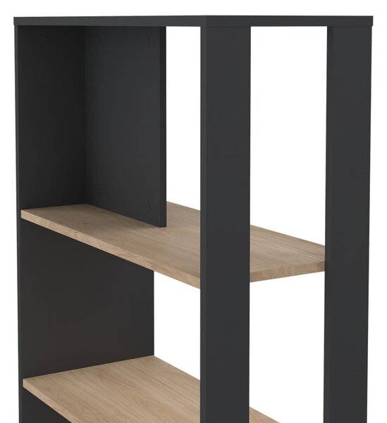 Antracitno siva/u prirodnoj boji biblioteka u dekoru hrasta 80x205 cm Sign – Tvilum
