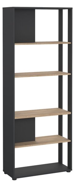 Antracitno siva/u prirodnoj boji biblioteka u dekoru hrasta 80x205 cm Sign – Tvilum