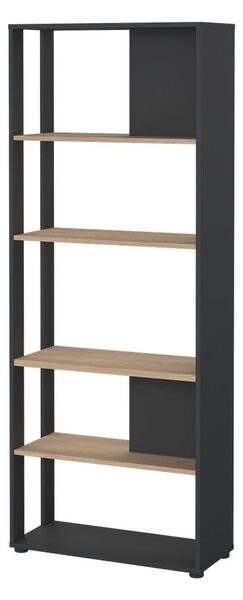 Antracitno siva/u prirodnoj boji biblioteka u dekoru hrasta 80x205 cm Sign – Tvilum