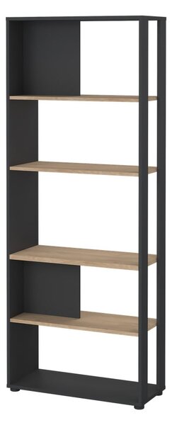 Antracitno siva/u prirodnoj boji biblioteka u dekoru hrasta 80x205 cm Sign – Tvilum