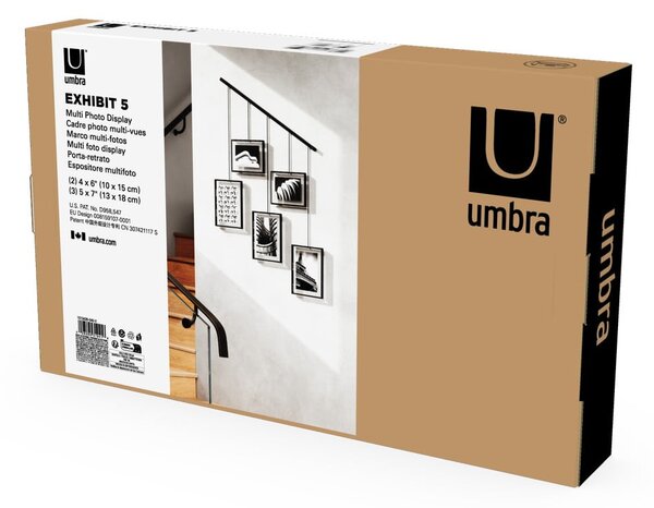 Crni metalni viseći okviri u setu 5 kom 66x69 cm Exhibit – Umbra