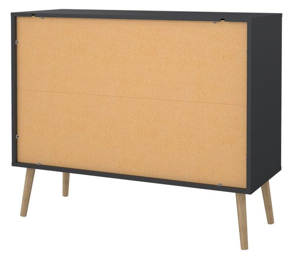 Antracitno siva niska komoda 99x82 cm Bodo – Tvilum